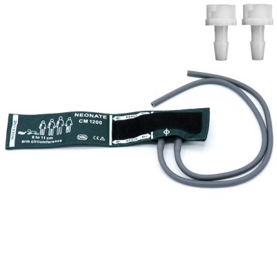 NIBP Cuff with BP18 Connectors for Neonate, 6-11 cm Reusable Dual Tube Nylon Replacement BP Cuff with Inner Airbag for Blood Pressure Monitor Machine