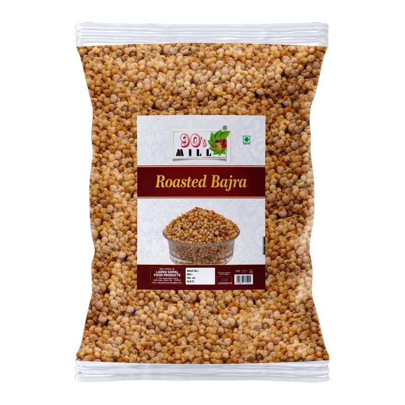 90's MILL Classic Salted Roasted Bajra Puff Healthy Snack Anytime | Bajra Millet Puffs Less Fat Rich Protein & High Fibre | Healthy Roasted Diabetic Friendly Pearls Millets Snacks-300 gram