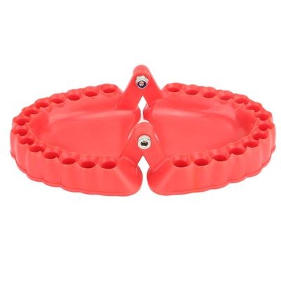 Tyenaza Denture Drill Bit Holder, Denture Screwdriver Organizer 3D Sculpture Desk Decor 28 Holes Red(Without Knife)