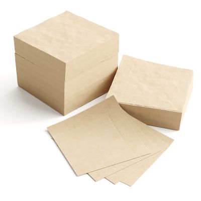 1000 pack Paper Cocktail Napkins, Beverage Napkin 5x5, Bar Napkins, Compostable Natural Kraft Brown Napkins, Unbleached, for Party Picnic Kitchen