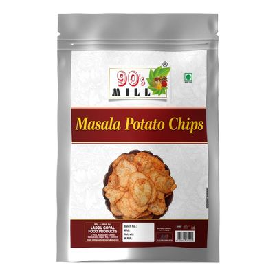 90's MILL Alu Batata Chips Potato Chip | Potato Chips Snacks | Winter Snacks | Hot Chips | Potato Chips Spicy | Andhra Snacks | Winter Sacks | Potato Chips Sprinkled Red Chilli,Salt-300g*1Pack