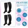 Hillban 2 Pair Plus Size Calf Zipper Compression Socks 15 to 20 Mmhg Open Toe Compression Stockings for Overweight Women Men(2 XL,Nude) view 4