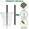 Chunspak 5.75 inch 8mm Wide Short Black Paper Drinking Straws Disposable for Lowball Glasses, Blended Cocktails, Margaritas, Bars, Restaurants - Unwrapped [250 Counts] view 2