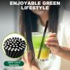 Chunspak 5.75 inch 8mm Wide Short Black Paper Drinking Straws Disposable for Lowball Glasses, Blended Cocktails, Margaritas, Bars, Restaurants - Unwrapped [250 Counts] view 4