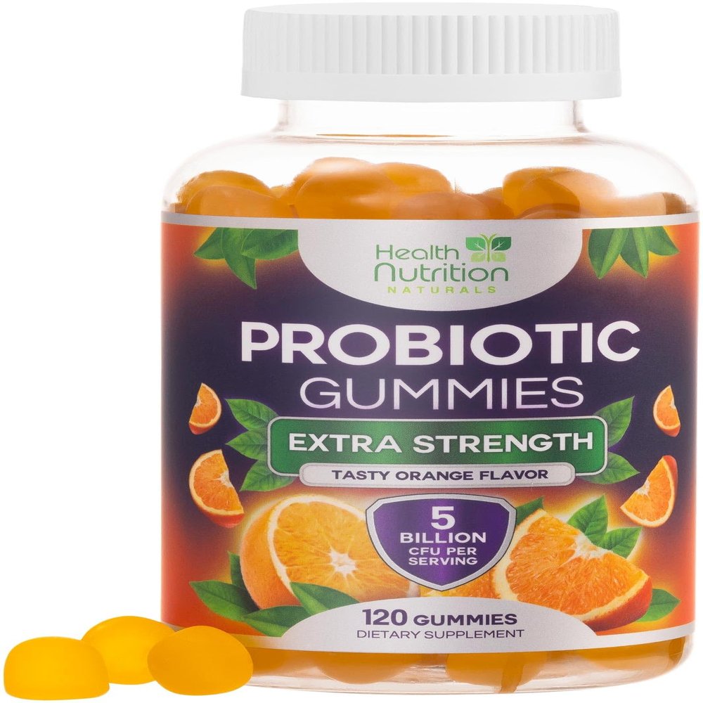 Probiotic Gummies 5 Billion CFU - Advanced Multi-Strain Probiotic Formula, Immune, Digestive, & Gut Health Support Gummy for Women, Men, Kids, Daily Probiotics Supplement, Non-GMO, Vegan, 120 Gummies