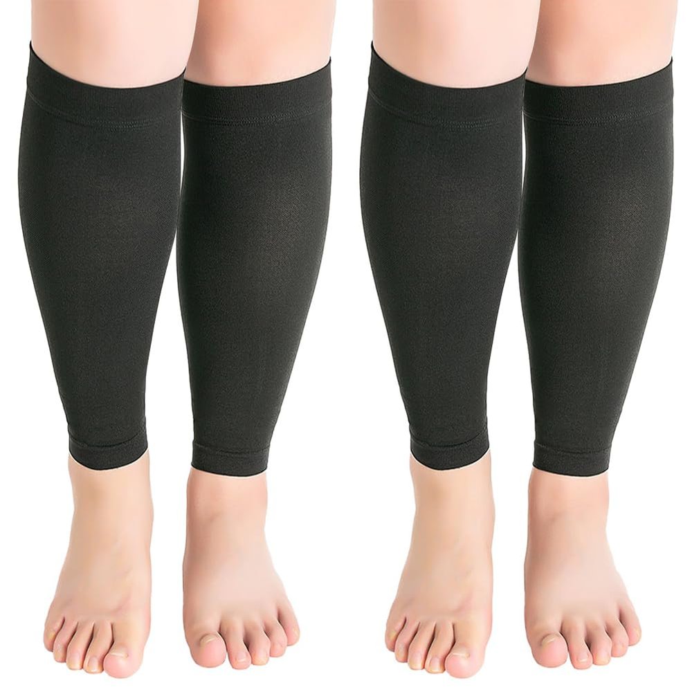 Blaward 2 Pairs Calf Compression Sleeves for Men and Women, Leg Sleeve Plus Size Footless Compression Sock for Running Athlete Cycling Shin Support Relieve Calf Pain