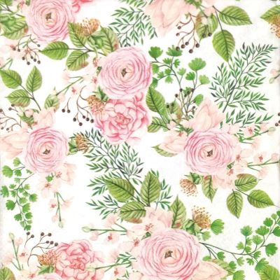 AM Dcor - 20 Count Soft 3-Ply Tissue Decoupage Luncheon Paper Napkins -13" x 13" (Unfolded) (Rose Hip Flowers, 13x13 Inch (Pack of 20))