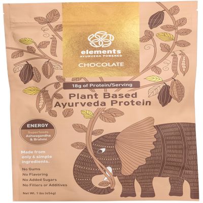 Elements Plant Based Vegan Chocolate Protein Powder - Meal Replacement Shake Made from Pure Organic Yellow Peas & Raw Cacao - Keto, Dairy Free, Soy Free, Paleo, and Non-GMO - 1lb - 14 Servings