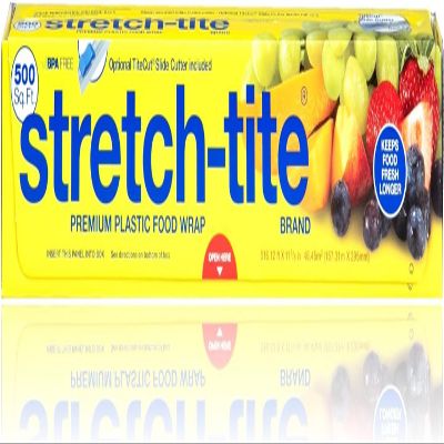 Stretch-Tite Premium Plastic Food Wrap, 500 Sq. Ft., 516.12-Ft. x 11.5/8-Inch (500 Sq Ft (Pack of 4))