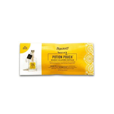MixCraft Spirit Infusion Premium Craft Cocktail & Mocktail Mixer Refill Packet Refill Packet (Set of 2 Potion Pouches), Mango Jalapeno
