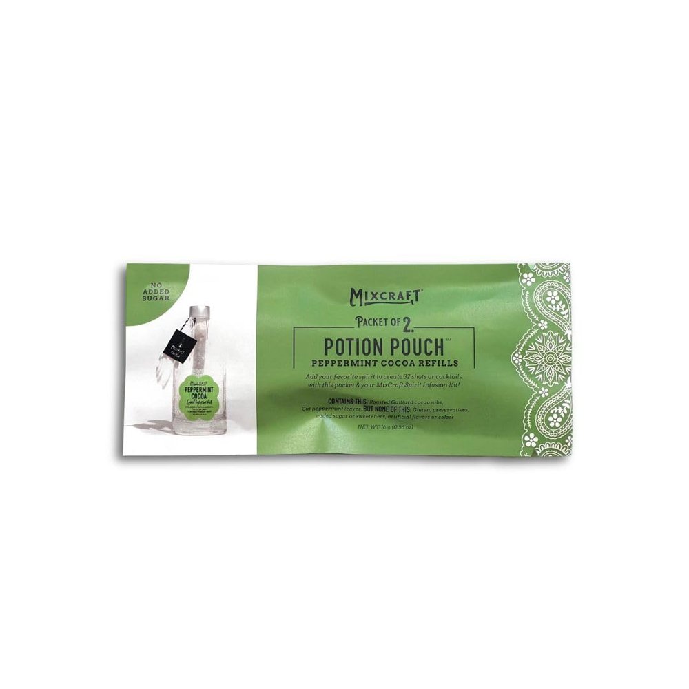 MixCraft Spirit Infusion Premium Craft Cocktail & Mocktail Mixer Refill Packet Refill Packet (Set of 2 Potion Pouches), Peppermint Cocoa