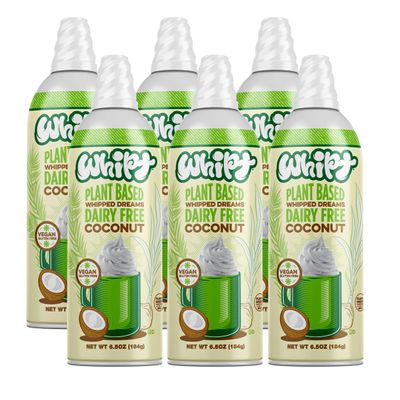 Whipt Plant Based, Dairy Free Coconut Whipped Topping, 6.5 Ounce (Pack of 6), Gluten Free, Lactose Free Dessert Topping
