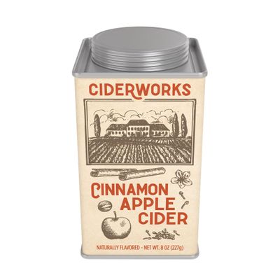 McSteven's Ciderworks Cinnamon Apple Cider Mix - Perfect Combination of Fruit and Spice, Naturally Flavored Cider Mix in 6.25oz Square Tin - Just Add Water