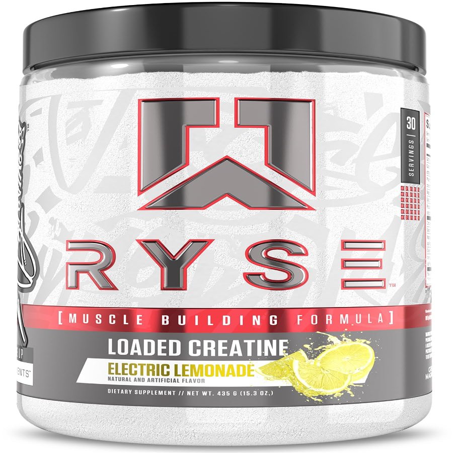 RYSE Loaded Creatine for Men & Women - Electric Lemonade - Muscle Building Formula with 3 Forms of Electrolytes, Betaine Anhydrous and Peak ATP - Strength, Power & Endurance Support - 30 Servings