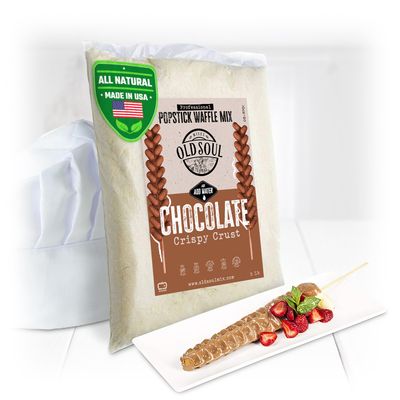 OldSoul Professional Popstick Waffle Mix | Chocolate Flavor | Stick Waffles Dough Mix | 5 Lbs | 112 Waffles (5 Lbs, Traditional)