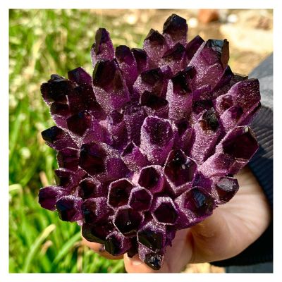 GEBSKI Natural Crystal Rough Natural Violet Ghost Phantom Quartz Crystal Cluster Specimen 1pcs (Size : 400-500g)