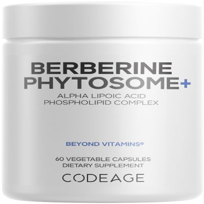 Codeage Berberine Phytosome Supplement - Berberine HCL, Alpha Lipoic Acid, Phospholipid Complex - 2-Month Supply - Berberine HCL - Berberine Hydrochloride - Gluten-Free, Non-GMO - 60 Capsules