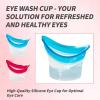 BRBASAP Eye Wash Cup 4Pack Eye Wash Kit Bath Kit Silicone Eyelash Lid Care for Tired Dry Eyes Effective Eye Cleaner Solution with Storage Container Soothing Tired Eyes (Blue and Pink) view 3