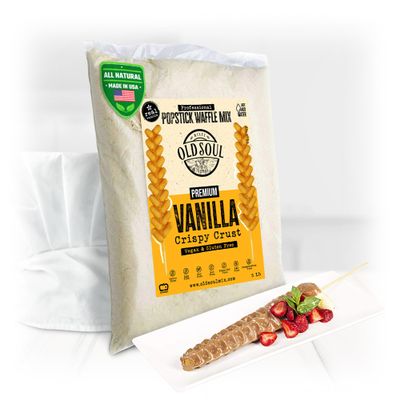 OldSoul Professional Popstick Waffle Mix | Stick Waffles Dough Mix | Vanilla Flavor | 112 Waffles | 5 Lbs (5 Lbs, Gluten Free & Vegan)