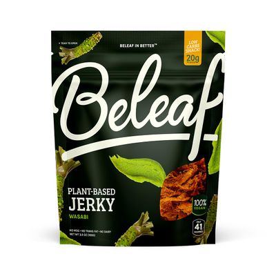 Beleaf Wasabi Plant-Based Jerky: High-Protein Snack  Healthy and Flavorful Vegan Jerky for On-the-Go Energy  Tasty Meatless, Vegetarian Meat Alternative (1 Pack)