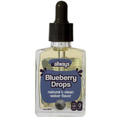 Allways Drops Natural Blueberry Water Enhancer | Sugar-Free, Zero Calories, Monk Fruit Sweetened | Glass Bottle for On-the-Go Hydration | Kids & Adults | 50 Servings