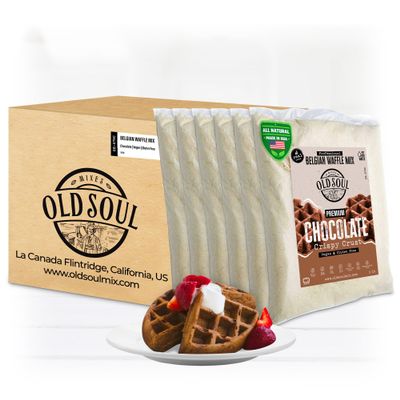OldSoul Professional Belgian Waffle Mix | GLUTEN FREE & VEGAN | 30 Lbs | Crispy | Chocolate Flavour | 168 Waffles (30 Lbs, Gluten Free & Vegan)