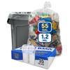 PLASTIC PRINCE 55 Gallon Trash Bags Large Clear Garbage Bags for Rubbermaid Brute 44-55 Gallon Trash Cans 38 x 58 Recycling Trash Can Liners 1.2 Mil, Pack of 100 view 1