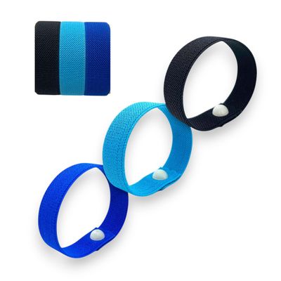 Anxiety Snap Bracelet for Focus and Stress Support Acupressure Wristband with Snap Technique Stretch Knit Elastic Band for Calming Habits and Sensory Support (XS 5, 3 Color Pack)