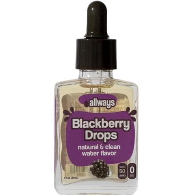 Allways Drops Natural Blackberry Water Enhancer | Sugar-Free, Zero Calories, Monk Fruit Sweetened | Glass Bottle for On-the-Go Hydration | Kids & Adults | 50 Servings