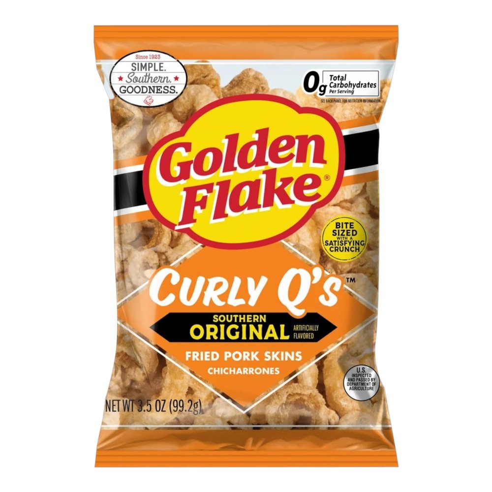 Golden Flake Pork Skins Curly Q's Original