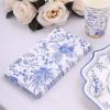 Efavormart 20 Pack White Blue Chinoiserie Floral Print Paper Napkins, Soft 2-Ply Highly Absorbent Disposable Dinner Napkins view 1