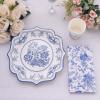 Efavormart 20 Pack White Blue Chinoiserie Floral Print Paper Napkins, Soft 2-Ply Highly Absorbent Disposable Dinner Napkins view 2