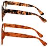 V.W.E. 2 Pairs Women Reading Glasses Blue Light Blocking, UV Ray Glare Computer Readers Bold Round (1 Tortoise 1 Orange, 2.75) view 3