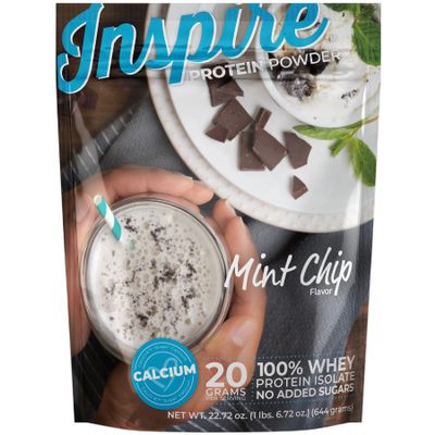 Bariatric Eating Inspire Mint Chip 20g Whey Protein Isolate Powder with Calcium (20 Servings)