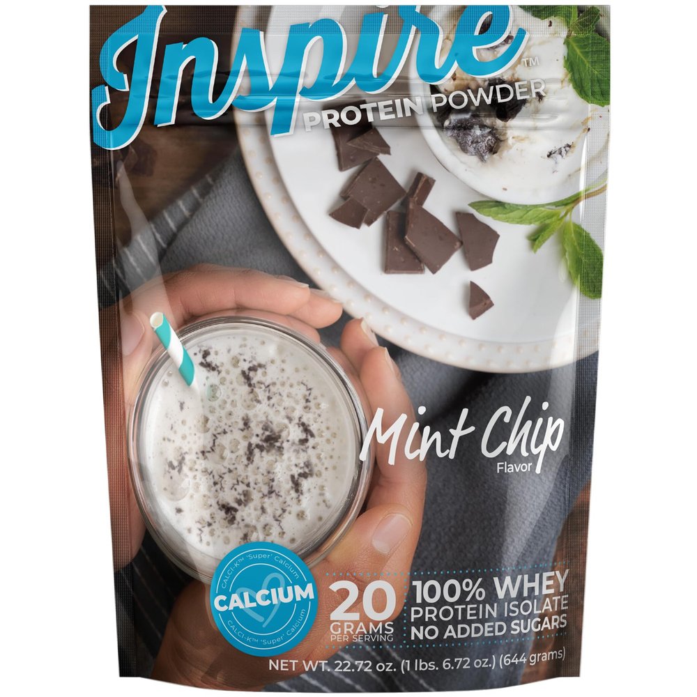 Bariatric Eating Inspire Mint Chip 20g Whey Protein Isolate Powder with Calcium (20 Servings)