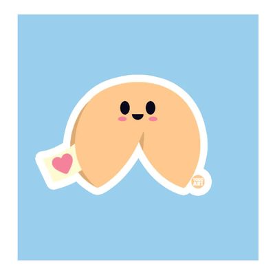 Boo Boo Buddies 3" Die-Cut Vinyl Sticker - Super-Cute, Attractive and Loing Lasting Sticker - Waterproof, Burable & Scratch-Resistant Prefect to Use On Laptop, Bottle - Fortune Cookie Sticker