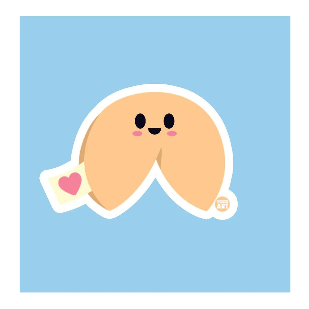 Boo Boo Buddies 3" Die-Cut Vinyl Sticker - Super-Cute, Attractive and Loing Lasting Sticker - Waterproof, Burable & Scratch-Resistant Prefect to Use On Laptop, Bottle - Fortune Cookie Sticker
