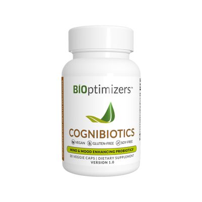 BIOptimizers Cognibiotics Probiotic Brain Supplement - Helps Support Mood, Better Focus, Memory, Mental Clarity - 30 Capsules