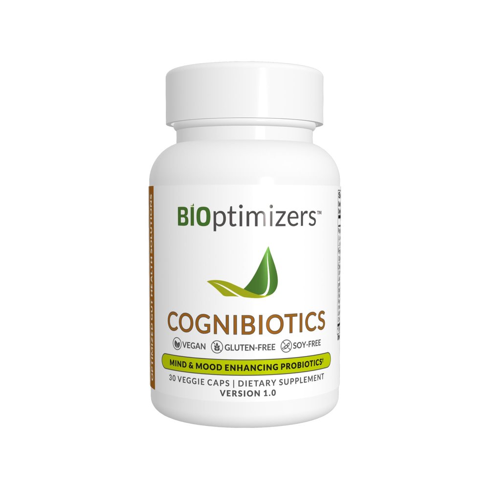 BIOptimizers Cognibiotics Probiotic Brain Supplement - Helps Support Mood, Better Focus, Memory, Mental Clarity - 30 Capsules