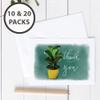 Wright Home & Gift Potted Plant Thank You Blank Note Greeting Cards | 20 Pack Bulk Set + 20 Envelopes (4X6) view 4