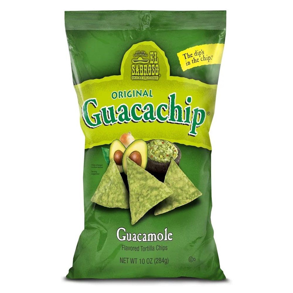 Original Guacachip Guacamole Flavored Tortilla Chips 10 oz. (Pack of 4)