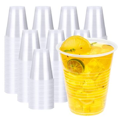 YEEHAW 12 oz Plastic Cups, 300 Pack - Clear Disposable Drinking Cups for Cold Beverages, Transparent Party Cups, BPA-Free