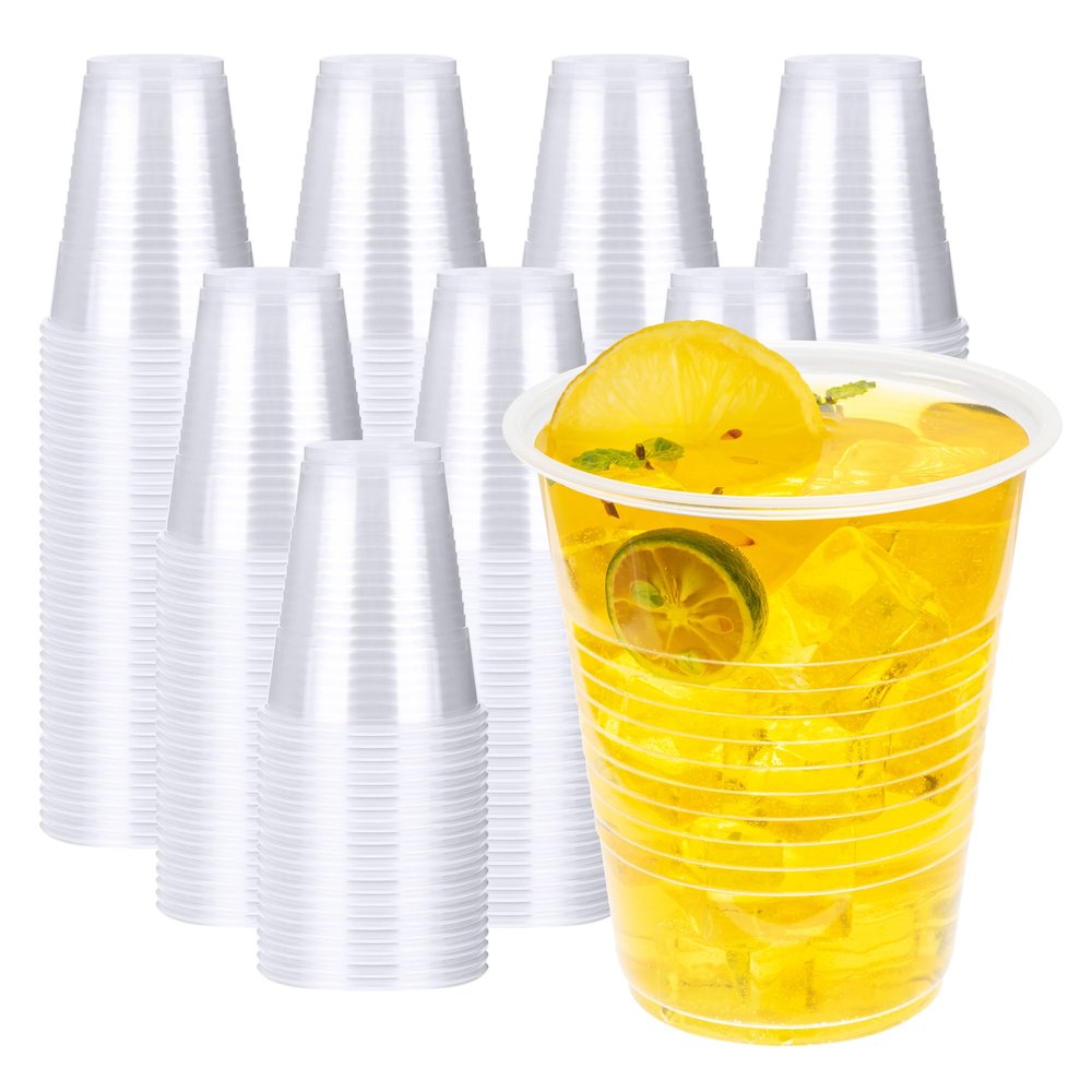 YEEHAW 12 oz Plastic Cups, 300 Pack - Clear Disposable Drinking Cups for Cold Beverages, Transparent Party Cups, BPA-Free