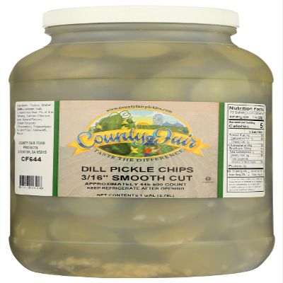 Monterrey Dill Pickle Chips, Smooth Cut, Kosher, 4 Gallons, 512 Ounce (Pack of 4)