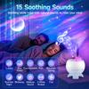 Portable Bluetooth Speaker with Hi-Fi Stereo Sound, Minimalist White Wireless Speaker with Aurora Light Show & 15 Nature Sounds, Outdoor Speaker Bluetooth for Home, Patio, Yoga, Bedroom (White) view 3