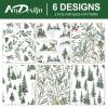 12 Sheet Christmas Wrapping Paper Watercolor Pine Tree Gift Wrap Paper for DIY Crafts Gift Packing, 19.7 x 27.6 Inch, Folded Flat view 3