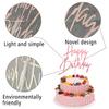 10Pcs Happy Birthday Cupcake Toppers Blue Glitter with Happy Birthday Letter Cake Topper Decoration for Birthday Blue Theme Party (Rose Gold) view 4