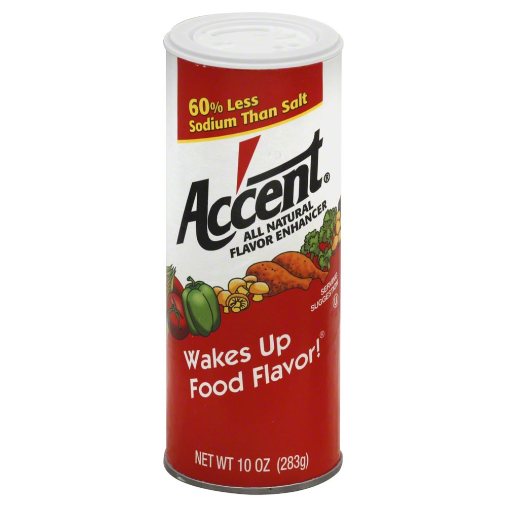 Accent Flavor Enhancer Seasoning, Less Sodium, 10 Ounces (Pack Of 6)