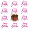 10Pcs Happy Birthday Cupcake Toppers rose red Glitter with Happy Birthday Letter Cake Topper Decoration for Birthday rose red Theme Party (Rose Red) view 1
