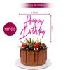 10Pcs Happy Birthday Cupcake Toppers rose red Glitter with Happy Birthday Letter Cake Topper Decoration for Birthday rose red Theme Party (Rose Red) view 3